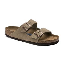 Birkenstock Arizona Arizona Soft Footbed Suede Leather Taupe Narrow Fit