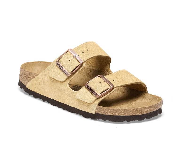 Birkenstock Arizona Suede Leather Latte Cream Regular Fit