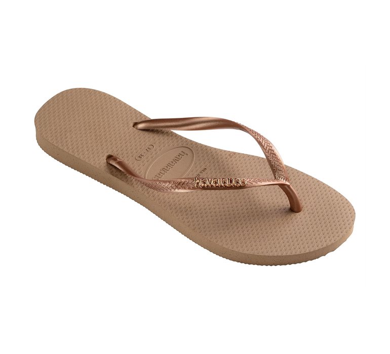 Havaianas Slim Logo Metallic Rose Gold