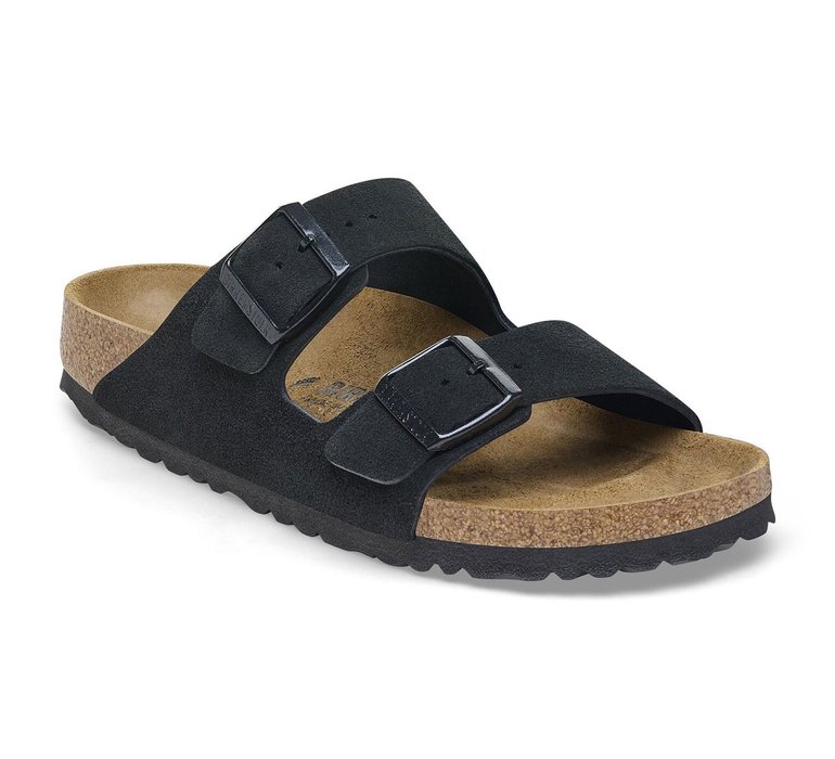 Birkenstock Arizona Suede Leather Regular Fit Black