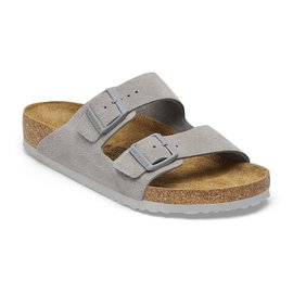 Birkenstock Arizona Suede Leather Narrow Fit Stone Coin