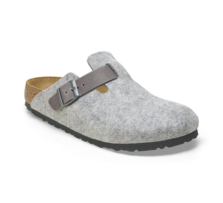 Birkenstock Boston Natural Leather-Felt Regular Fit