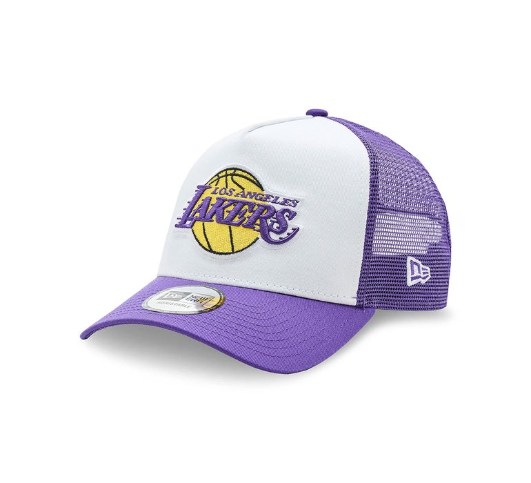 New Era LA Lakers Team Colour Purple A-Frame Trucker Cap