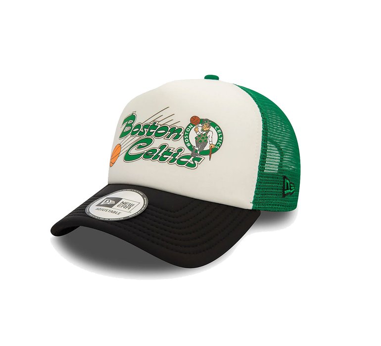 New Era Boston Celtics NBA Graphic Green 9FORTY E-Frame Adjustable Trucker Cap