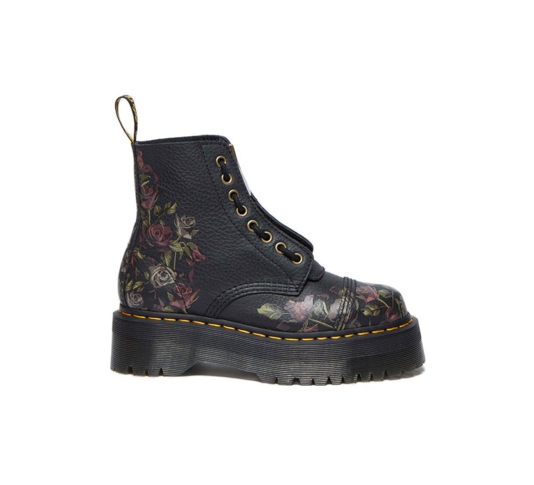 Dr. Martens Sinclair Decayed Roses Leather Platform Boots