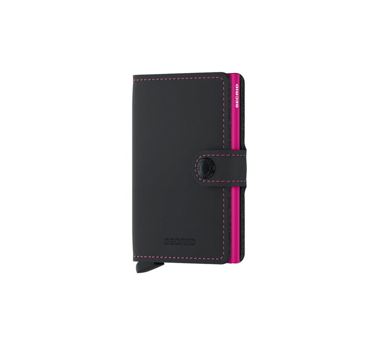 Secrid Miniwallet Matte Black & Fuchsia