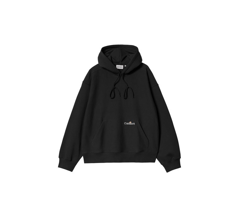 Carhartt WIP Hooded Label Script Sweat Black