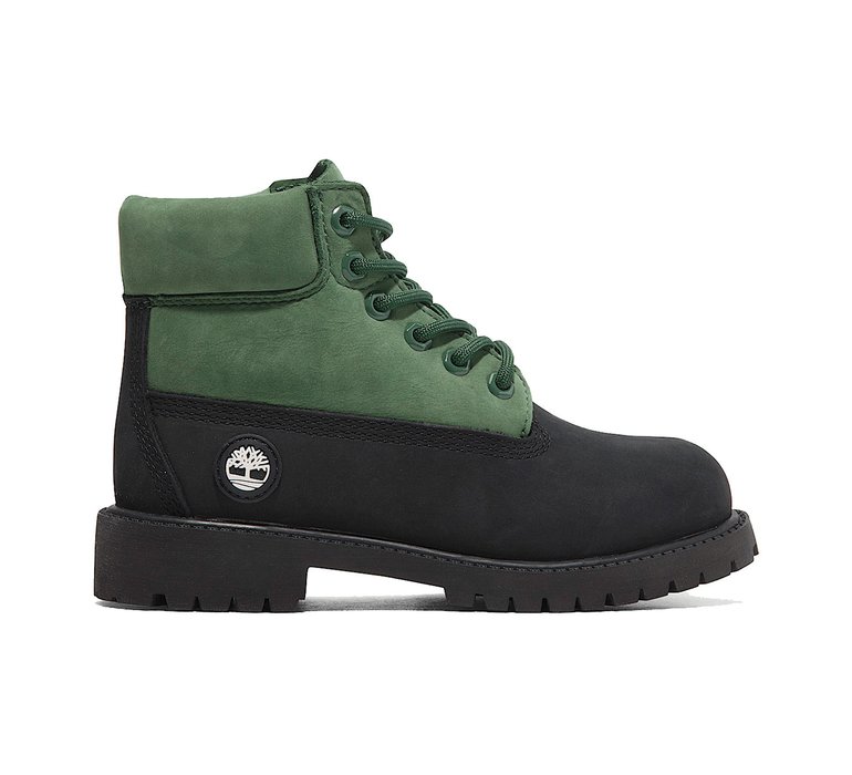 Timberland 6 In Premium WP Boot Junior Black Nubuck Green