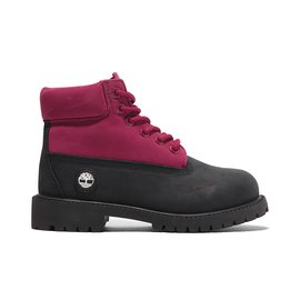 Timberland 6 In Premium WP Boot Junior Black Nubuck Pink